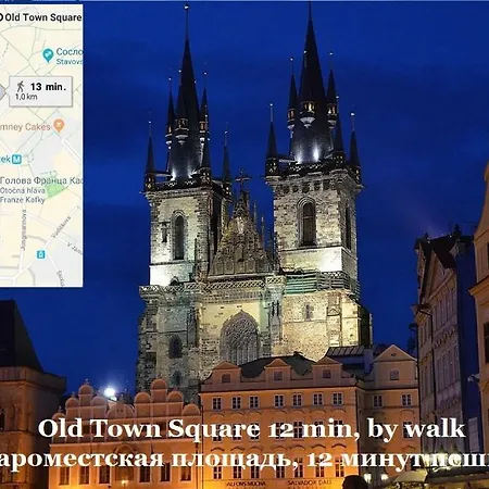 2 Rooms, For 6 People, 58m². Quiet, Nice! Fully Furnished, Air Conditioning, Fireplace! 1, Center, 7min Walk To Wenceslas Square, 5min Walk To River Vltava. Spalena Street № 9, Nove Mesto Apartman Prága