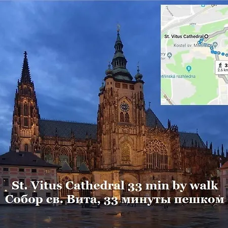 Apartman 2 Rooms, For 6 People, 58m². Quiet, Nice! Fully Furnished, Air Conditioning, Fireplace! 1, Center, 7min Walk To Wenceslas Square, 5min Walk To River Vltava. Spalena Street № 9, Nove Mesto Prága